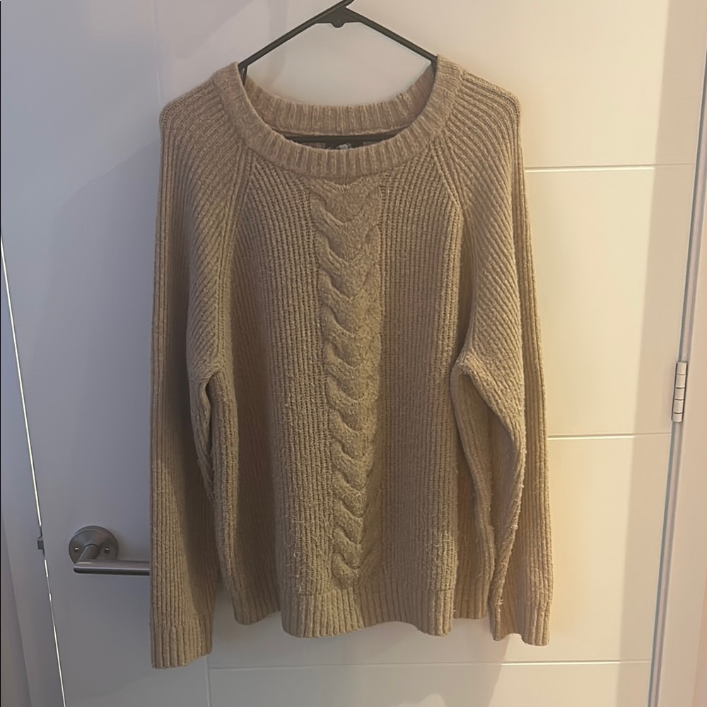Roots Cozy Tan Cable Knit Sweater